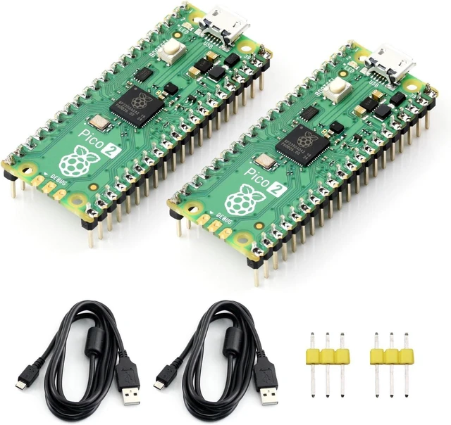 Main image of Waveshare 2PCS Raspberry-Pi-Pico-2-CC, Compatible with Raspberry Pi Pico 2 Microcontroller Board, Based On Official RP2350 Chip, Dual-Core & Dual-Architecture Design, 3 Items, 2PCS Version
