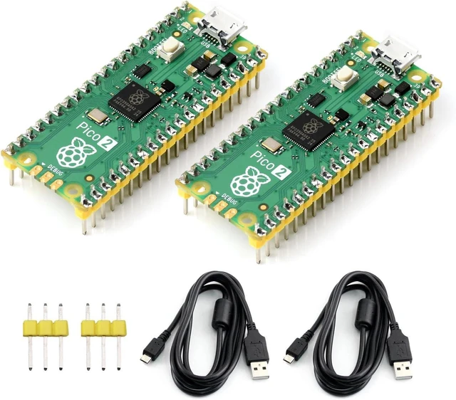 Main image of Waveshare 2PCS Raspberry-Pi-Pico-2-M, Compatible with Raspberry Pi Pico 2 Microcontroller Board, Based On Official RP2350 Chip, Dual-Core & Dual-Architecture Design, 3 Items, 2PCS Version