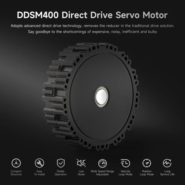 Alt view image 3 of 7 - Waveshare DDSM400 Direct Drive Servo Motor, Wide Speed Range Adjustable, Low Noise, All-in-One Design, Hub Motor, Supports Suspension Installation, Suitable for RC Car Robot DIY