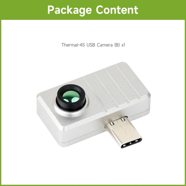 Alt view image 2 of 6 - Waveshare Smartphone IR Thermal Imaging Camera (B), Type-C Port, Plug and Play, Comes with Aluminum Alloy Case, 45° FOV