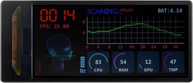 Main image of Waveshare ESP32-S3 1.91inch AMOLED Display Development Board, 240×536, 32-bit LX7 Dual-core Processor, Up to 240MHz Frequency, Accelerometer and Gyroscope Sensor, with Pre-Solder Header