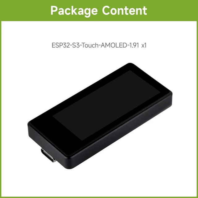 Alt view image 2 of 7 - waveshare ESP32-S3 1.91inch AMOLED Display Development Board, 240×536, 32-bit LX7 Dual-core Processor, Up to 240MHz Frequency, Accelerometer and Gyroscope Sensor, with Touch Function
