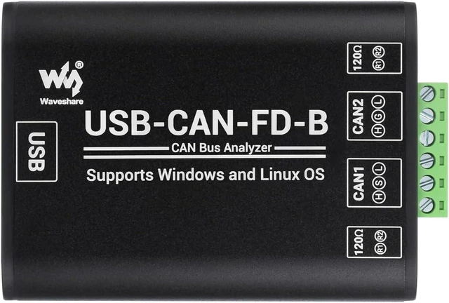 Main image of Waveshare Industrial Grade CAN/CAN FD Bus Data Analyzer, USB to CAN FD Adapter, CAN/CAN FD Bus Communication Interface Card, CAN/CAN FD Protocol Data Analyzer, Support Windows and Linux