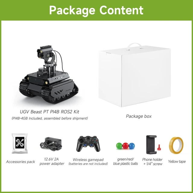 Alt view image 2 of 7 - Waveshare UGV Beast ROS 2 Open-Source Off-Road Tracked AI Robot, Dual Controllers, Computer Vision, All-Metal Body, Flexible and Expandable, Compatible with Raspberry Pi 4B (Included)