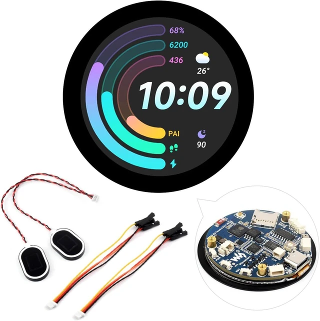 Main image of Waveshare ESP32-S3 1.85inch Round Display Development Board 360×360, 32-Bit LX7 Dual-Core Processor, Up to 240MHz Frequency, Supports Wi-Fi & BLE 5, Accelerometer and Gyroscope Sensor, with Touch