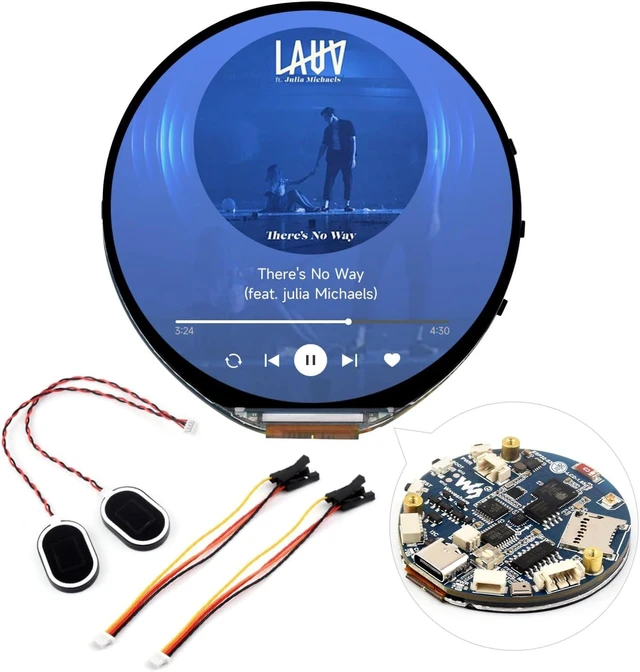 Main image of Waveshare ESP32-S3 1.85inch Round Display Development Board 360×360, 32-Bit LX7 Dual-Core Processor, Up to 240MHz Frequency, Supports Wi-Fi & BLE 5, Accelerometer and Gyroscope Sensor, Without Touch
