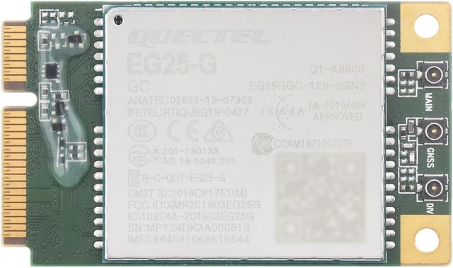Main image of Waveshare Quectel EG25-G mPCIe Module, LTE Cat 4 Module with PCI Express Mini Card Form Factor, Supports Multiple Wireless Communication Modes, Integrates Multiple Industrial Standard Interfaces