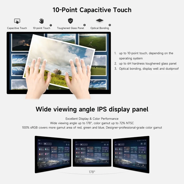 Alt view image 6 of 7 - waveshare 14inch 2K Capacitive Touch Display, Compatible with Raspberry Pi 5/4B/3B/Zero/Zero W/Zero 2W/Pico/Pico W/Pico WH, Supports Windows 11/10 / 8.1/8 / 7, Support Jetson Nano/Jetson Orin Nano