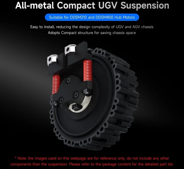 Alt view image 3 of 7 - Waveshare All-Metal Compact UGV Suspension (B), Suitable for DDSM210 and DDSM400 Hub Motors,Easy to Install, High-Strength Spring, 5KG Load Capacity
