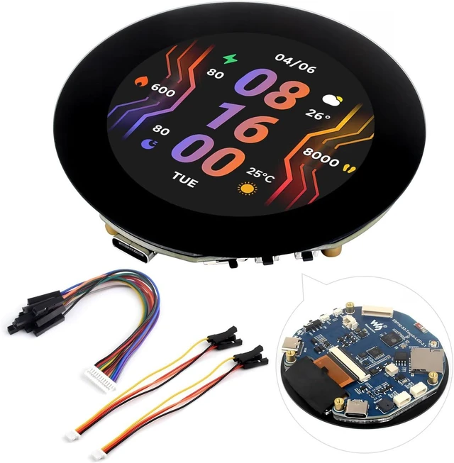 Main image of Waveshare ESP32-S3 2.1inch Round Touch Screen with 32-bit LX7 Dual Core Processor, 480 × 480 Resolution, 262K Color, Support Wi-Fi & BLE 5