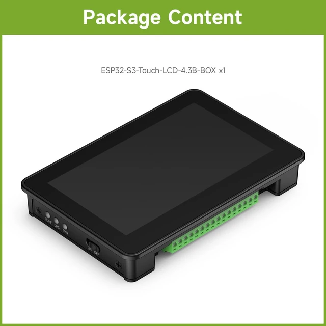 Alt view image 2 of 7 - Waveshare ESP32-S3 4.3inch Capacitive Touch Display Development Board B, 800×480 Resolution, 5-Point Touch, 32-Bit LX7 Dual-Core Processor, 240MHz Frequency, with Onboard Antenna and Plastic Case