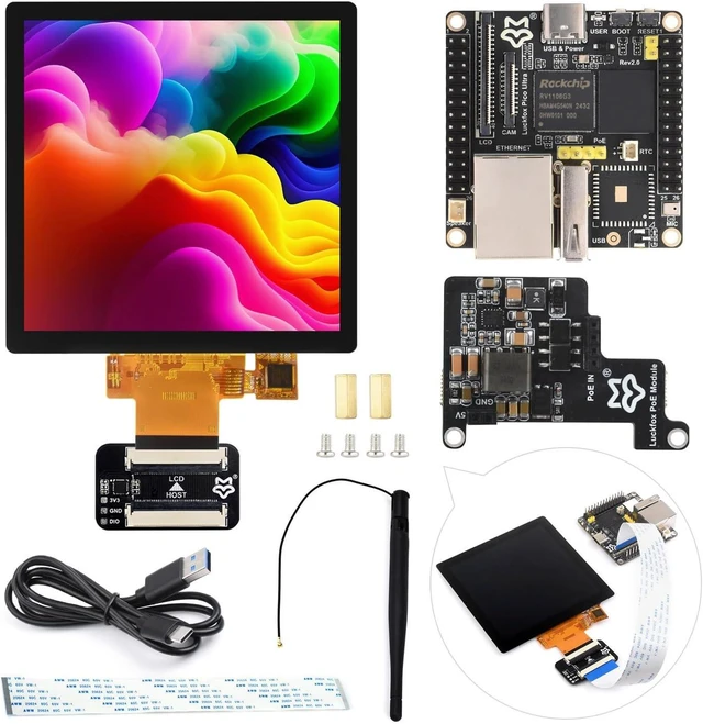 Main image of Waveshare Luckfox Pico Ultra RV1106 Linux Micro Development Board, Integrates ARM Cortex-A7/RISC-V MCU/NPU/ISP Processors, Comes with Wireless, PoE Module and 4inch IPS Touch Display 480x480 Pixels