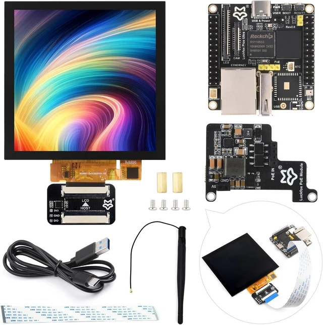 Main image of Waveshare Luckfox Pico Ultra RV1106 Linux Micro Development Board, Integrates ARM Cortex-A7/RISC-V MCU/NPU/ISP Processors, Comes with Wireless, PoE Module and 4inch IPS Touch Display 720x720 Pixels