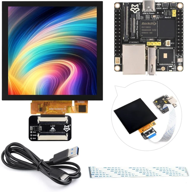 Main image of Waveshare Luckfox Pico Ultra RV1106 Linux Micro Development Board, Integrates ARM Cortex-A7/RISC-V MCU/NPU/ISP Processors, Comes with 4inch Display 720x720 Pixels, Not Include PoE Module and Wireless