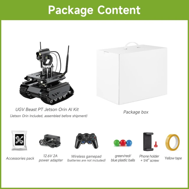 Alt view image 2 of 7 - Waveshare UGV Beast Open-Source Off-Road Tracked AI Robot for Jetson Orin Series Board, Dual Controllers, with 360° Omnidirectional Pan-Tilt, Comes with Jetson Orin Nano 4GB Kit