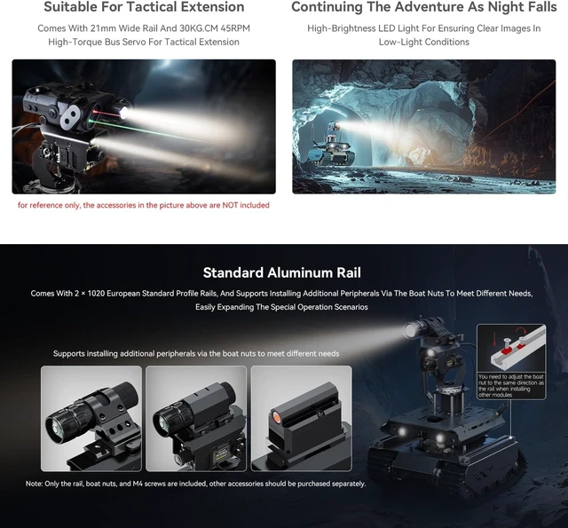Alt view image 6 of 7 - Waveshare UGV Beast Open-Source Off-Road Tracked AI Robot for Jetson Orin Series Board, Dual Controllers, with Driver Boards and 360° Omnidirectional Pan-Tilt, No Include Jetson Orin Nano 4GB Kit