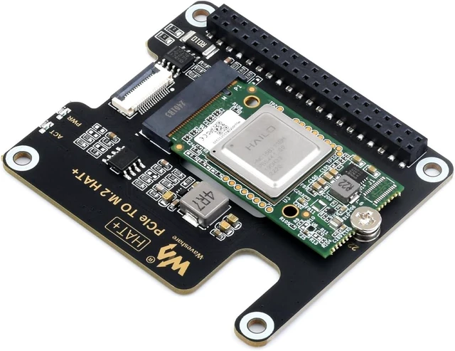 Main image of Waveshare Hailo-8 M.2 AI Accelerator Module, Compatible with Raspberry Pi 5, Supports Linux/Windows Systems, Based On The 26TOPS Hailo-8 AI Processor, Comes with PCIe to M.2 Adapter Board