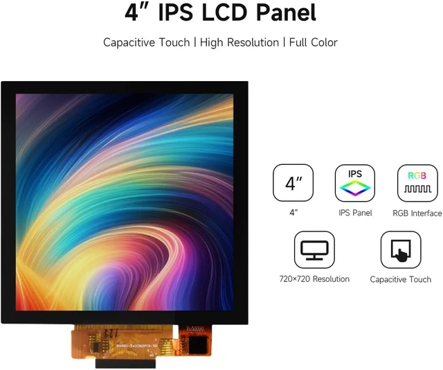 Alt view image 3 of 6 - Waveshare 4inch IPS Capacitive Touch Display, Compatible with Luckfox Pico Ultra and Luckfox Pico Ultra W, 720×720 Pixels, RGB Communication Interface