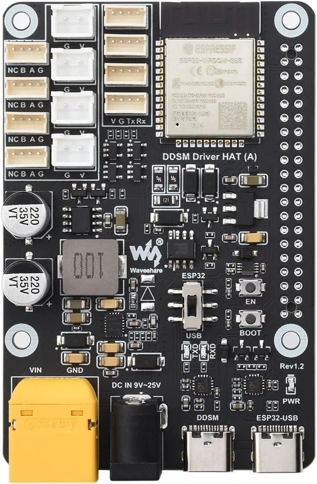 Main image of Waveshare Direct Drive Servo Motor Driver Board, Support ESP Now, Integrates ESP32 and Control Circuit, Suitable for DDSM Series Hub Motors