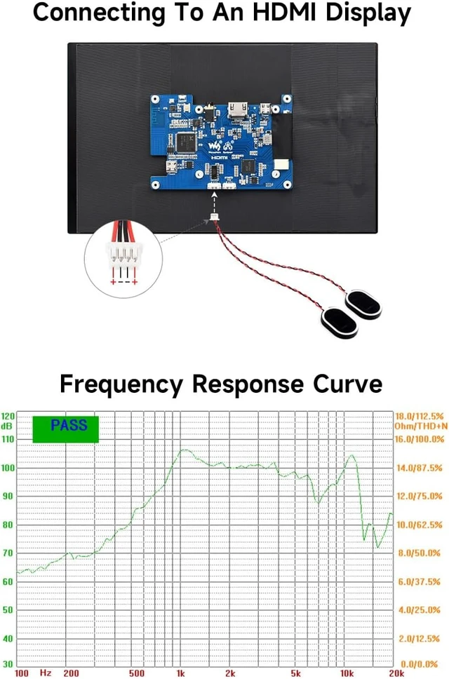 Alt view image 5 of 6 - waveshare 2030 Cavity Speaker, 8 2W, Sound, Compact Size, 4PIN PH1.25 Connector