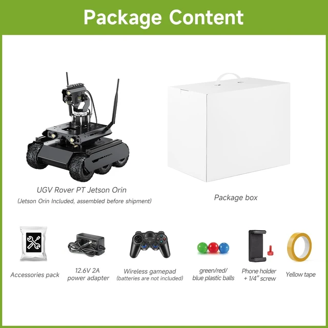 Alt view image 2 of 7 - waveshare UGV Rover 6 Wheels 4WD AI Robot, for Jetson Orin Series Board, with Multi-Functional Driver Board and 360° Flexible Omnidirectional Pan-Tilt, Jetson Orin Nano 4GB Kit Included