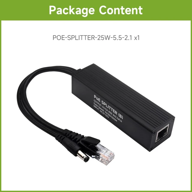Alt view image 2 of 7 - Waveshare Industrial Giga-bit PoE Splitter, DC Power Output Port, Onboard MPS Control Chip