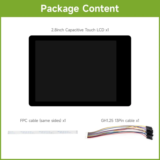Alt view image 2 of 7 - Waveshare 2.8inch LCD Display Module, Compatible with Raspberry Pi / ESP32S3 / Raspberry Pi Pico, Embedded with ST7789T3 Display Driver and CST328 Capacitive Touch Controller, 240×320 Resolution