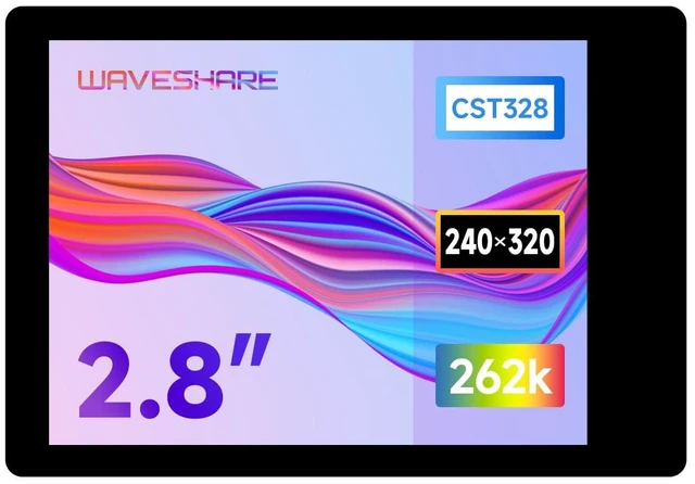 Main image of Waveshare 2.8inch LCD Display Module, Compatible with Raspberry Pi / ESP32S3 / Raspberry Pi Pico, Embedded with ST7789T3 Display Driver and CST328 Capacitive Touch Controller, 240×320 Resolution