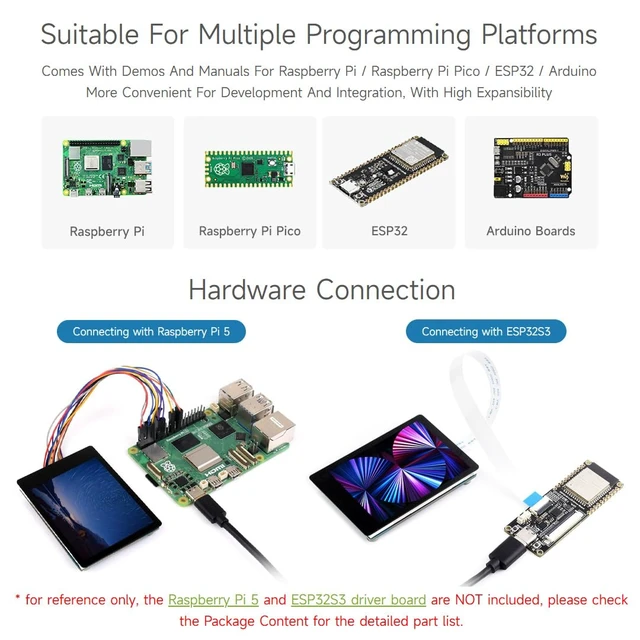 Alt view image 6 of 7 - Waveshare 2.8inch LCD Display Module, Compatible with Raspberry Pi / ESP32S3 / Raspberry Pi Pico, Embedded with ST7789T3 Display Driver and CST328 Capacitive Touch Controller, 240×320 Resolution