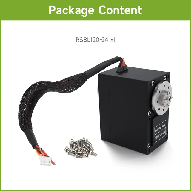 Alt view image 2 of 7 - Waveshare Servo Motor, 120kg.Cm RSBL120-24, High Precision and Large Torque, Aluminum Alloy Case, with Programmable 360° Magnetic Encoder, Multiple Operation Modes Switchable
