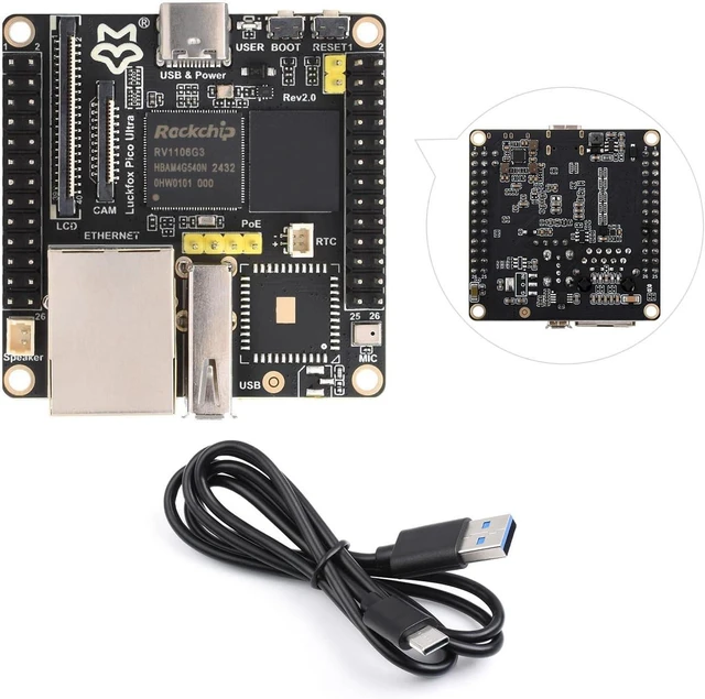 Main image of Waveshare Luckfox Pico Ultra RV1106 Linux Micro Development Board, Integrates ARM Cortex-A7/RISC-V MCU/NPU/ISP Processors, with 8GB EMMC, Without PoE Module or WiFi