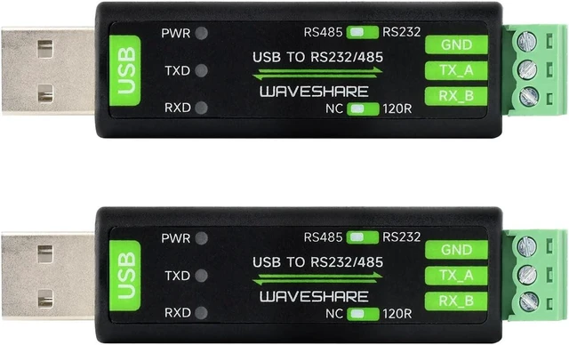 Main image of Waveshare 2PCS USB to RS232/485 Converter, Onboard Original FT232RNL Chip, Features More Stable Transmission, Suitable for Multiple Devices, Compatible with Mac/Linux/Android/Win11/10/8.1/8/7, etc
