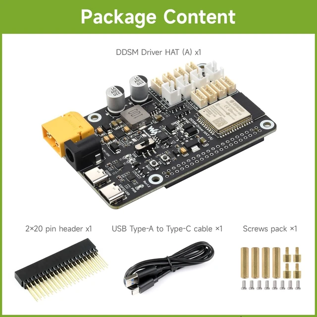 Alt view image 2 of 7 - Waveshare Direct Drive Servo Motor Driver Board, Support ESP Now, Integrates ESP32 and Control Circuit, Suitable for DDSM Series Hub Motors