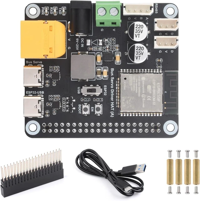 Main image of Waveshare Serial Bus Servo Driver HAT,Integrates ESP32 and Servo Control Circuit, Suitable for ST/RSBL Series Serial Bus Servos