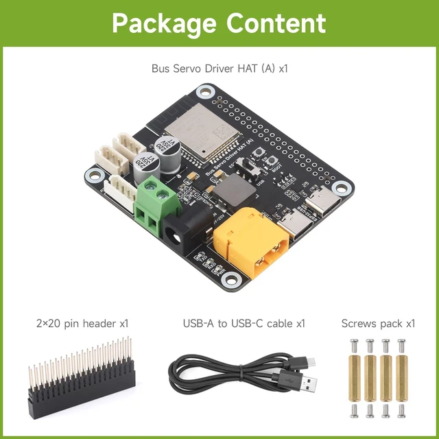 Alt view image 2 of 7 - Waveshare Serial Bus Servo Driver HAT,Integrates ESP32 and Servo Control Circuit, Suitable for ST/RSBL Series Serial Bus Servos