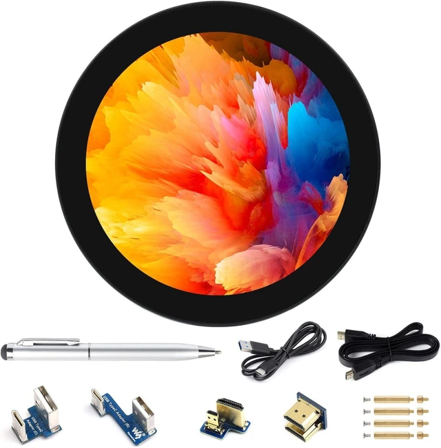 Main image of Waveshare 4inch HDMI Round Touch Display, 720 × 720 Resolution, IPS, 10-Point Touch, Compatible with Raspberry Pi 5/4B/3B+/3A+/2B/B+/A+/Zero/Zero W/WH/Zero 2W, Compatible with Jetson Nano and Mini PC