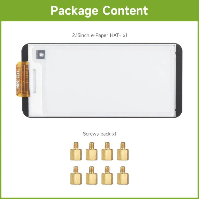 Alt view image 2 of 7 - waveshare 2.13inch E-Paper, Compatible with Raspberry Pi 5/4B/3B+/3B/ and Zero Series Boards, E-Ink Screen for Pwnagotchi Kit, SPI Interface, HAT+ Standard