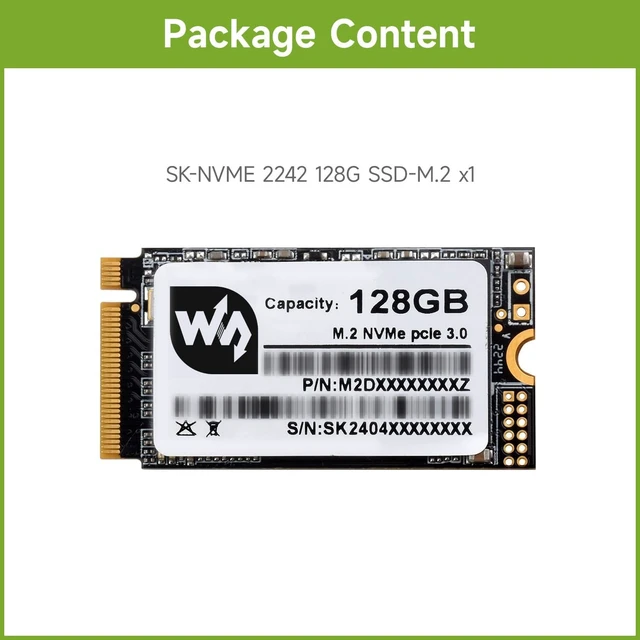 Alt view image 2 of 6 - Waveshare 128GB Solid State Drive, SK M2 NVME 2242, 3D TLC Flash Memory, High-Speed Reading/Writing, More Reliable & Durable-128GB
