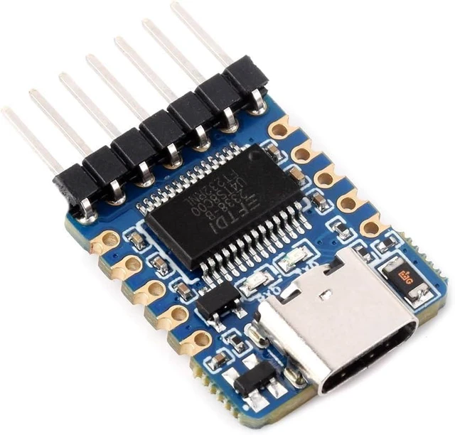 Main image of Waveshare USB to UART (TTL) Mini Communication Module, Compact Size, Over-Current/Over-Voltage Protection, Multi Systems Support, TTL Serial Converter, USB to TTL Converter, with pre-soldered Header