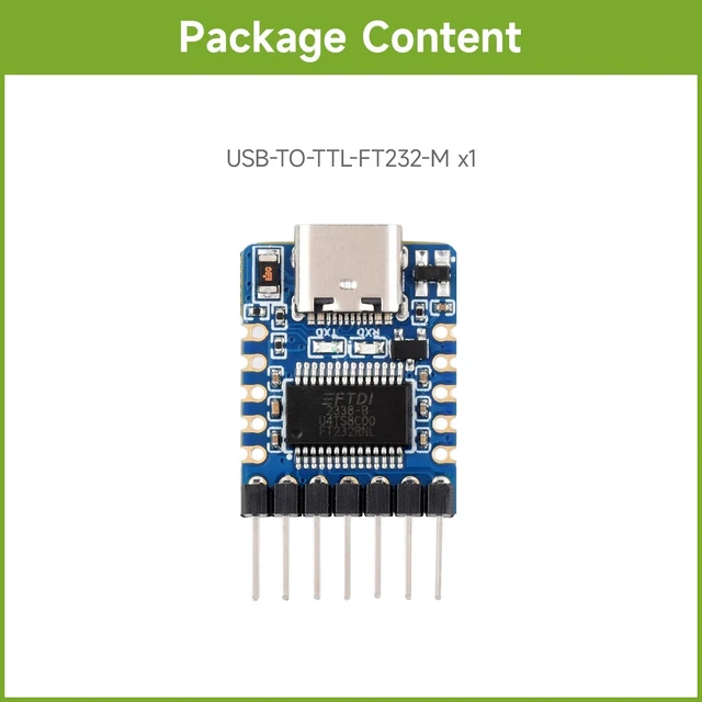Alt view image 2 of 6 - Waveshare USB to UART (TTL) Mini Communication Module, Compact Size, Over-Current/Over-Voltage Protection, Multi Systems Support, TTL Serial Converter, USB to TTL Converter, with pre-soldered Header