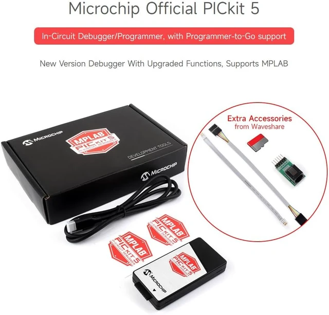 Alt view image 3 of 7 - Waveshare PICkit 5 In-Circuit Debugger and Programmer, Type-C Port, Supports MPLAB, Card Programmer