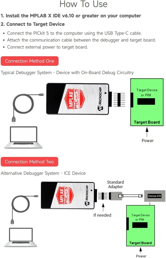 Alt view image 6 of 7 - Waveshare PICkit 5 In-Circuit Debugger and Programmer, Type-C Port, Supports MPLAB, Card Programmer