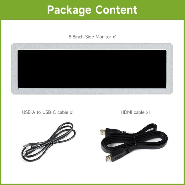Alt view image 2 of 6 - waveshare 8.8inch HDMI Small Monitor,480×1920,Compatible with Raspberry Pi/Jetson Nano/PC,Horizontal and Vertical Screen Display,AIDA64 PC CPU GPU RAM Monitor Data Display,with HiFi Speaker