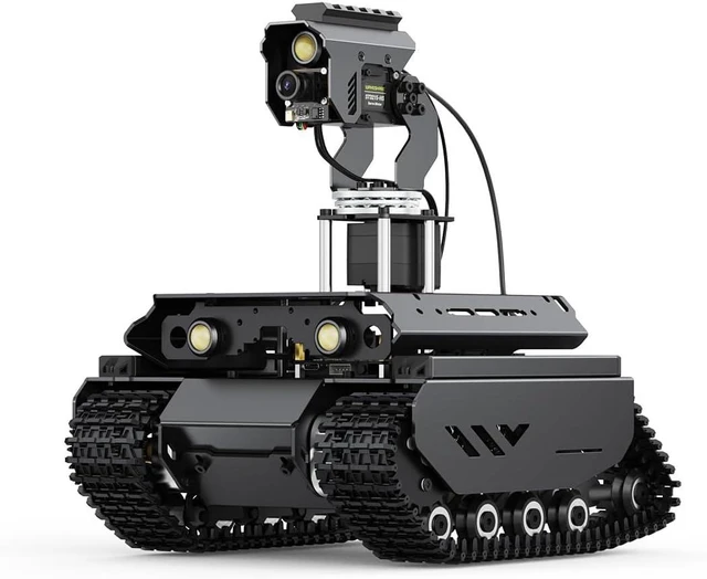 Main image of Waveshare Open-Source Off-Road Tracked AI Robot, Compatible with Raspberry Pi 4B, Dual Controllers, Computer Vision, Comes with Pan-Tilt Module, PI4B-4GB NOT Included
