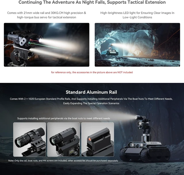 Alt view image 6 of 7 - Waveshare Open-Source Off-Road Tracked AI Robot, Compatible with Raspberry Pi 4B, Dual Controllers, Computer Vision, PI4B-4GB Included