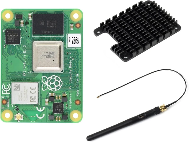 Main image of Waveshare CM4 Series, Comes with Ofiicial CM4104000, Antenna and Heatsink | Compatible with Raspberry Pi Compute Module 4, with Wireless /4GB RAM / 0GB eMMC FLASH, High speed, large RAM, low power