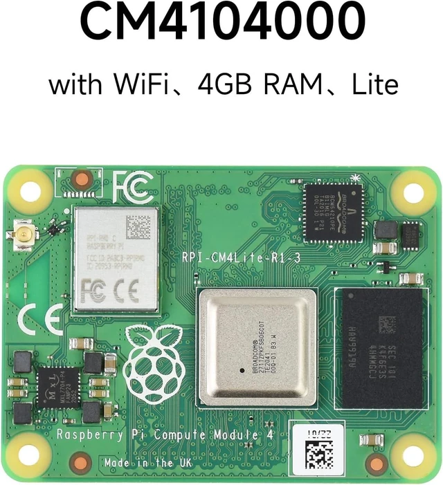 Alt view image 2 of 7 - Waveshare CM4 Series, Comes with Ofiicial CM4104000, Antenna and Heatsink | Compatible with Raspberry Pi Compute Module 4, with Wireless /4GB RAM / 0GB eMMC FLASH, High speed, large RAM, low power