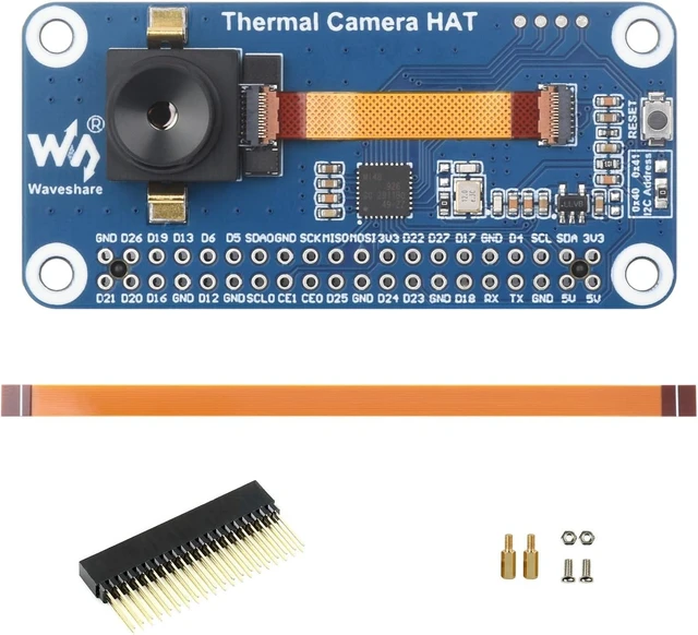 Main image of waveshare Long-Wave IR Thermal Imaging Camera Module, 80×62 Pixels, 90°FOV, with 40PIN GPIO Header Connector, Wide Angle Version