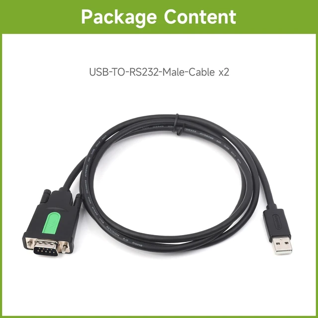 Alt view image 2 of 7 - waveshare 2PCS Industrial USB to RS232 Adapter with Original FT232RL FTDI Chip, Compatible with OS Including Mac OS,Linux,Windows 11/10/8.1/8/7/XP,Length 1.5m, USB-TO-RS232-Male-Cable