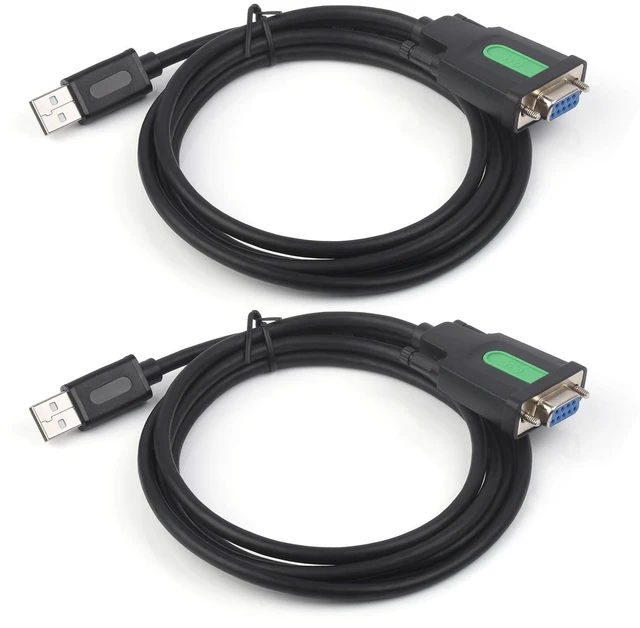 Main image of waveshare 2PCS Industrial USB to RS232 Adapter with Original FT232RNL FTDI Chip, Compatible with OS Including Mac OS,Linux,Windows 11/10/8.1/8/7/XP,Length 1.5m, USB to RS232 Female Cable